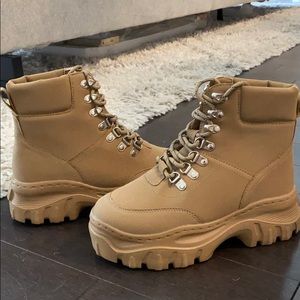 Missguided Chunky Platform Hiking Combat Boot
